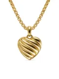 David Yurman 18K yellow gold sculpted cable heart pendant