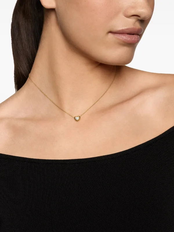 David Yurman Puffy Heart ダイヤモンド ネックレス 18Kイエロー