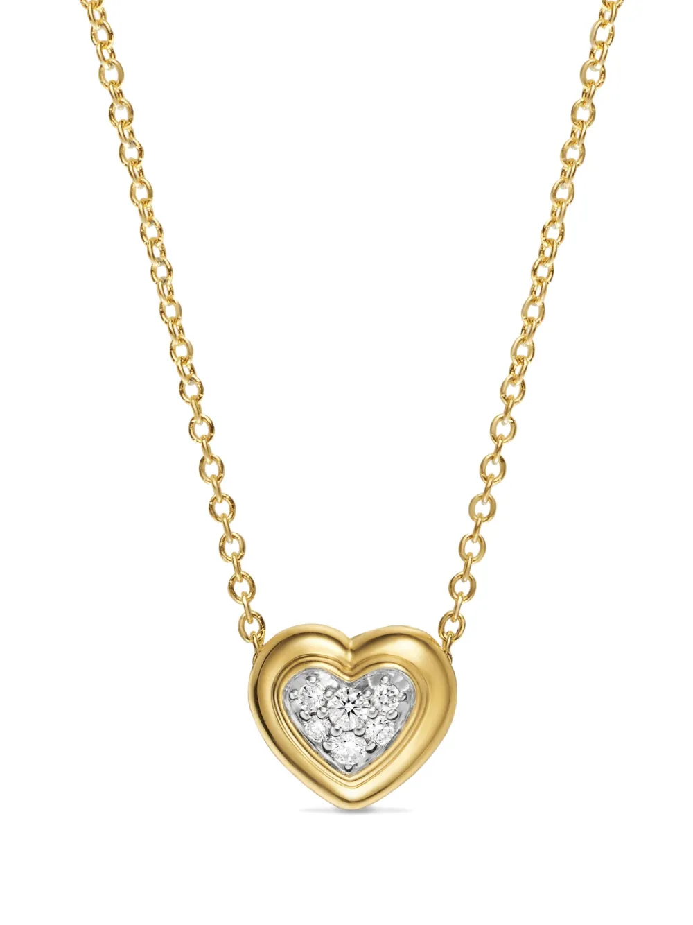 David Yurman 18K yellow gold Puffy Heart diamond necklace · 43