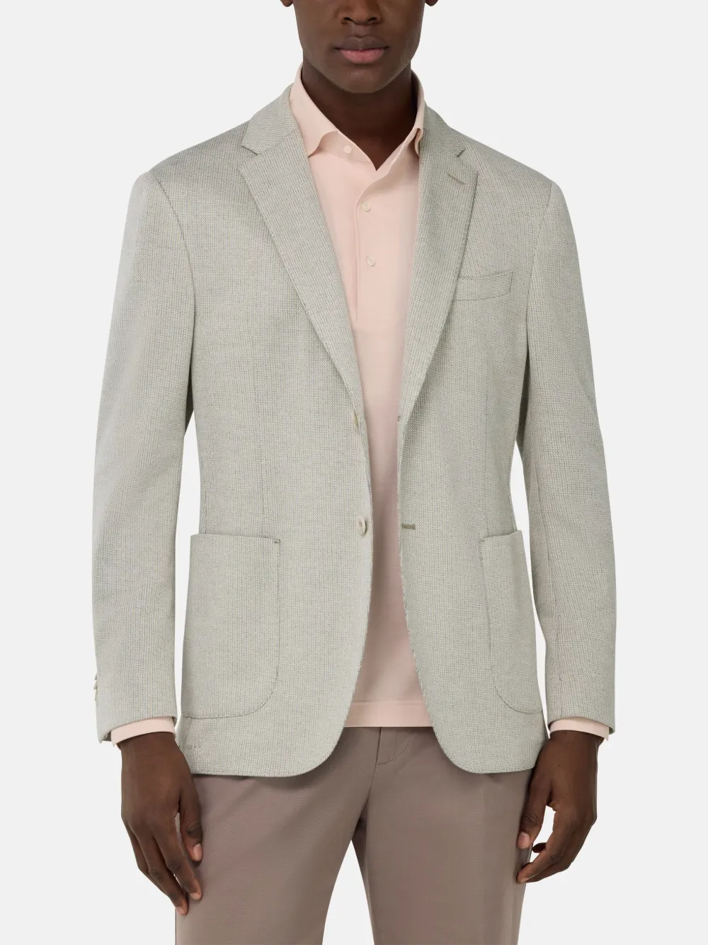 Boggi Milano Blazer met enkele rij knopen Beige