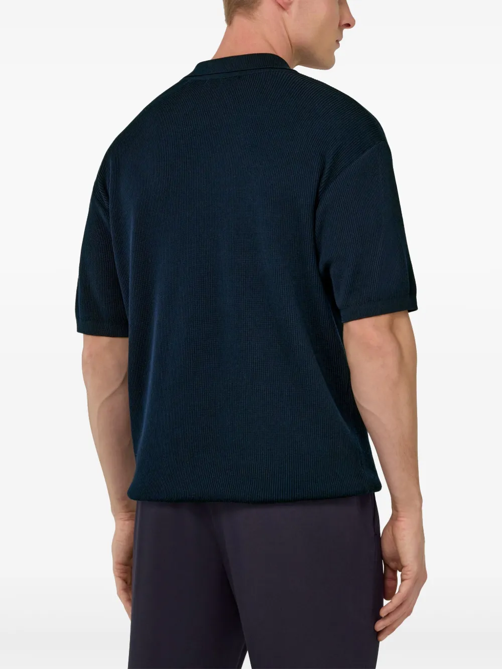 Boggi Milano Gebreid poloshirt Blauw