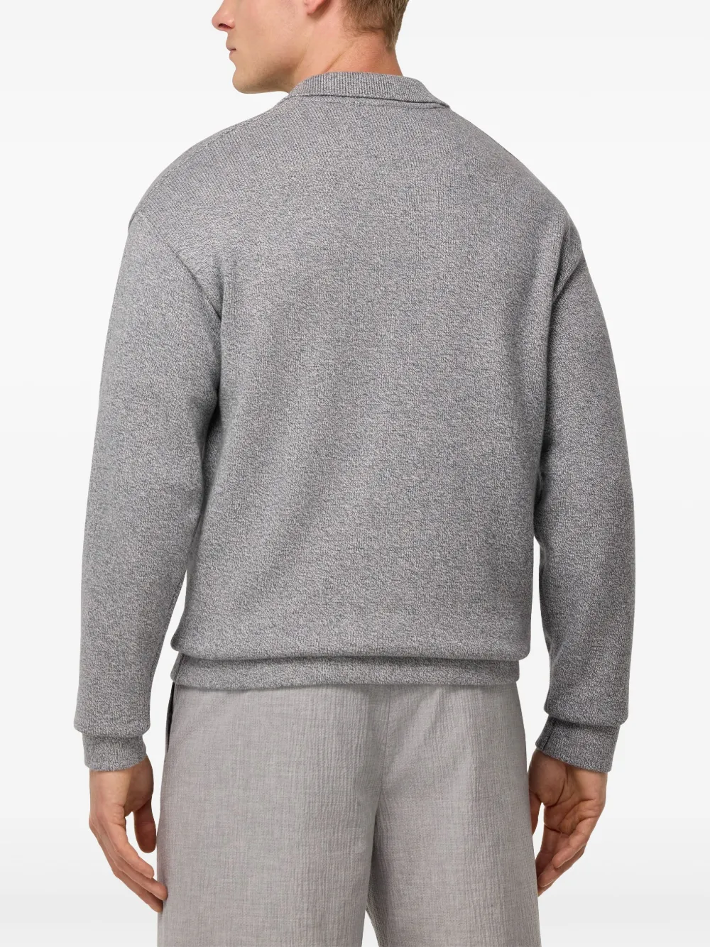 Boggi Milano Gebreid poloshirt Grijs