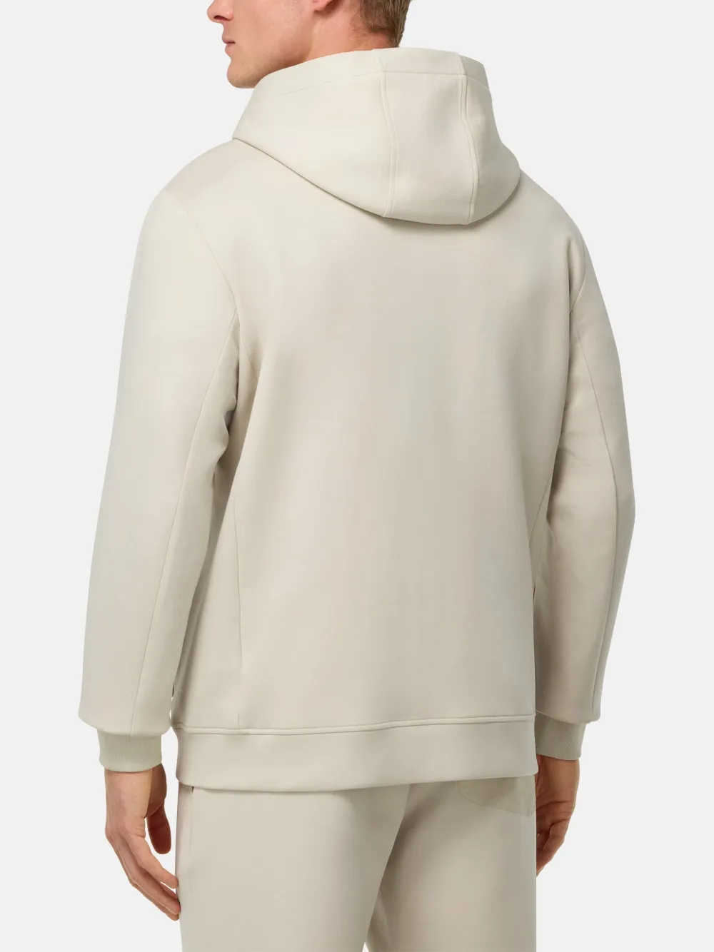 Boggi Milano Hoodie met rits Beige