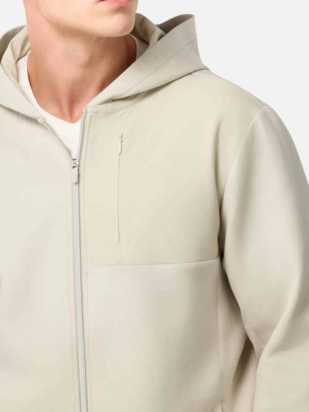 Boggi Milano Hoodie met rits Beige