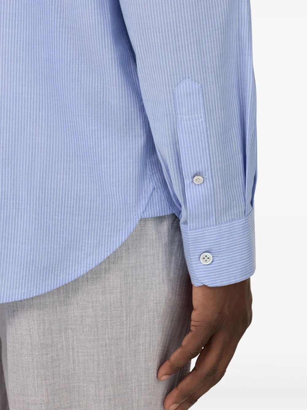 Boggi Milano Gestreept overhemd Blauw