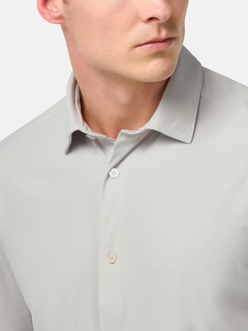 Boggi Milano Slim Fit Stretch Nylon Shirt In Neutral