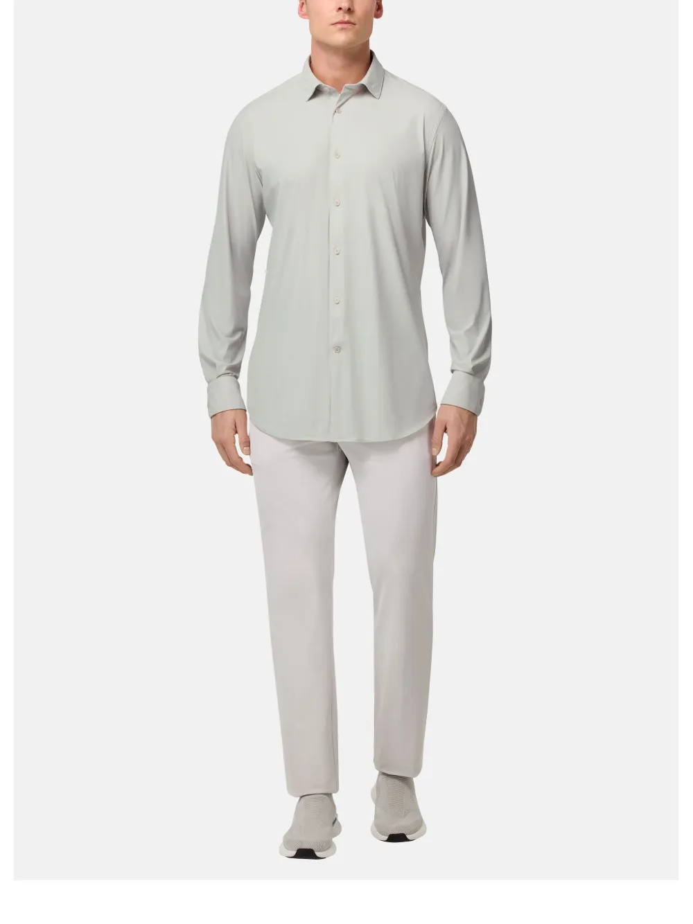 Boggi Milano Slim Fit Stretch Nylon Shirt In Neutral