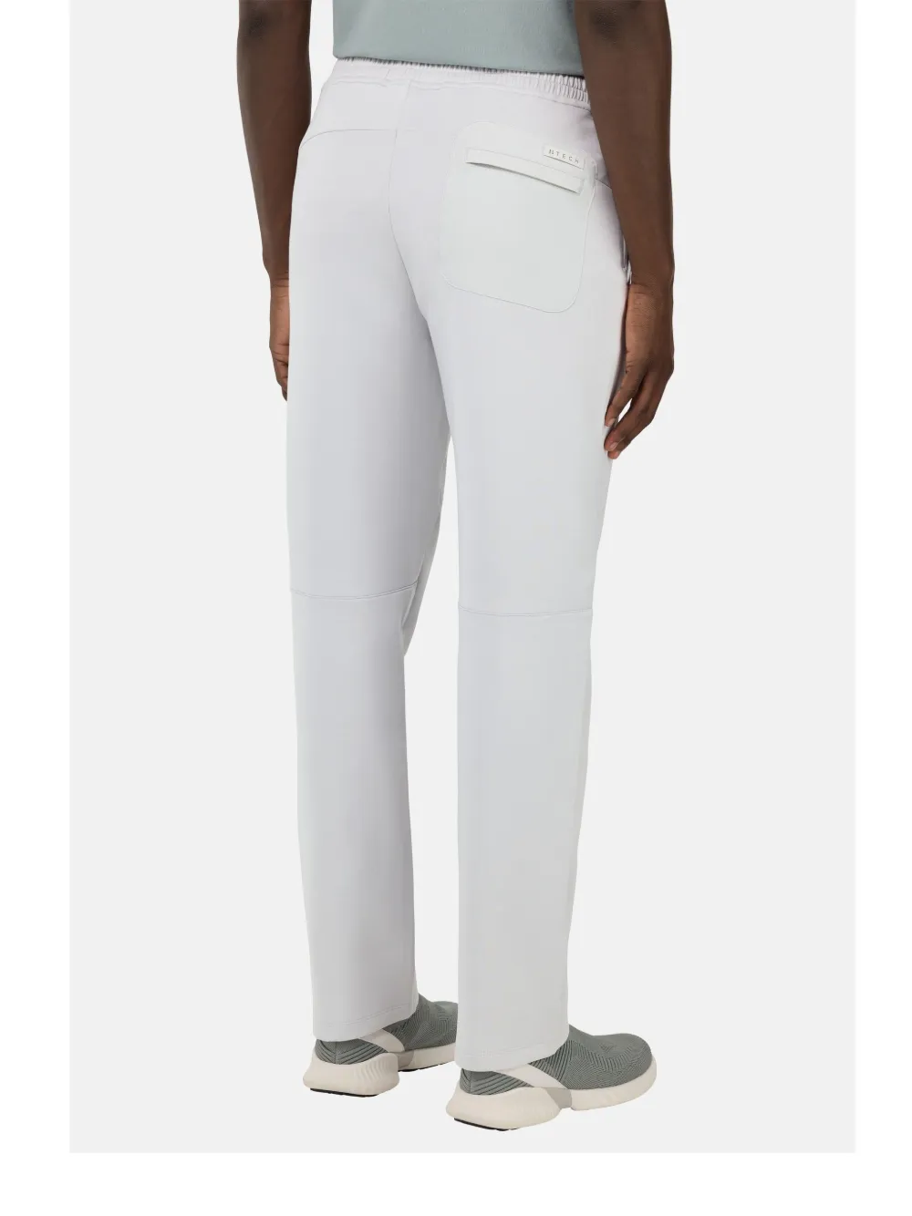 Boggi Milano Lightweight Scuba Cotton Blend Trousers In Grau