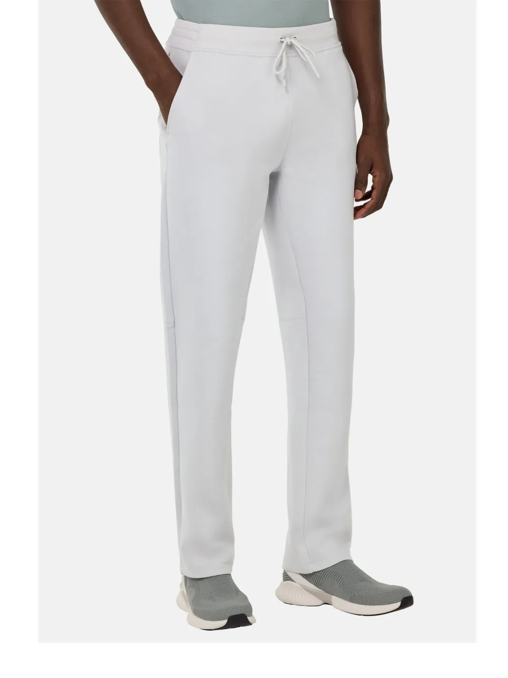 Boggi Milano Lightweight Scuba Cotton Blend Trousers In Grau