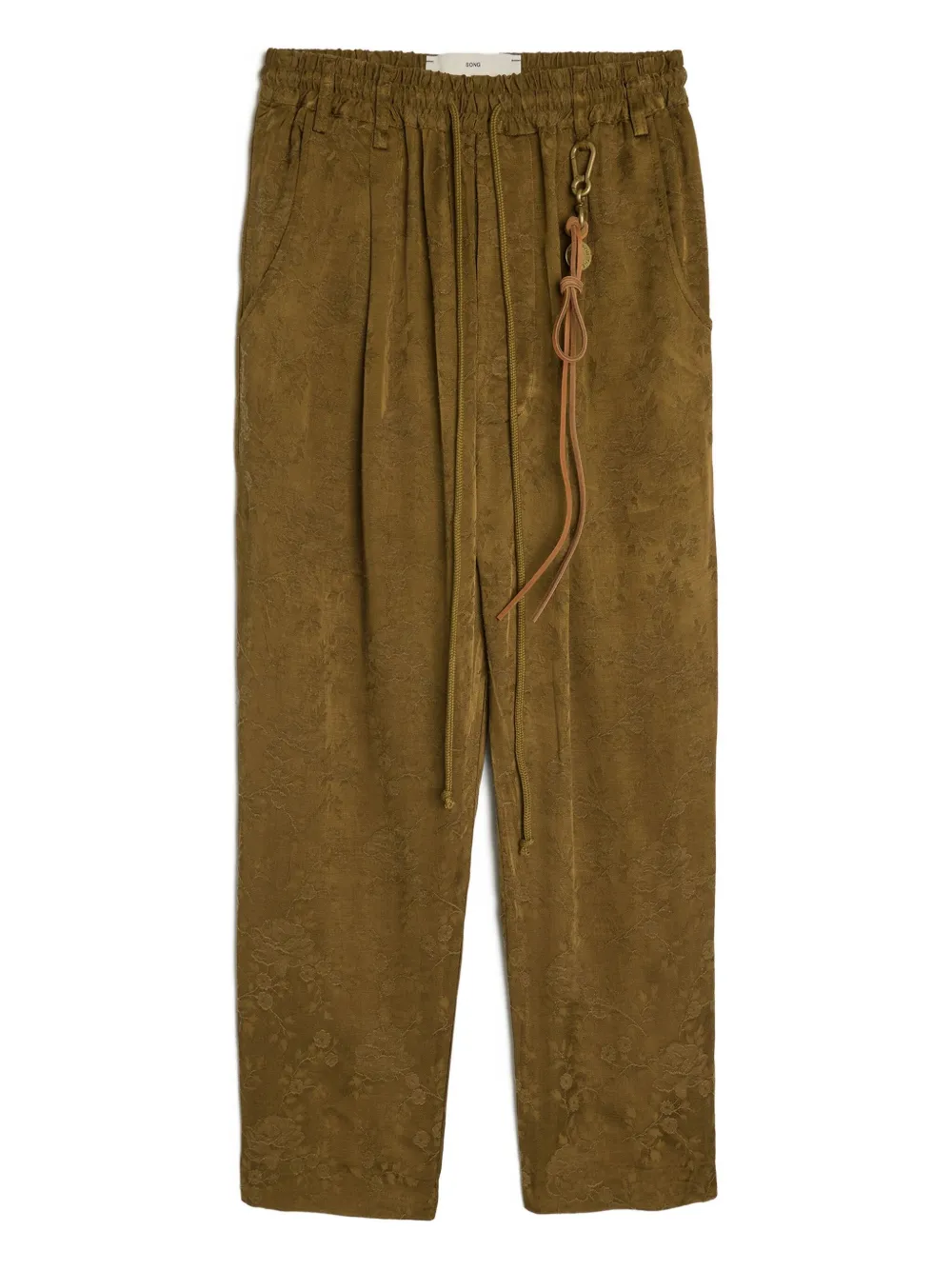 Song For The Mute floral-patterned drawstring trousers | Brown | Image 1