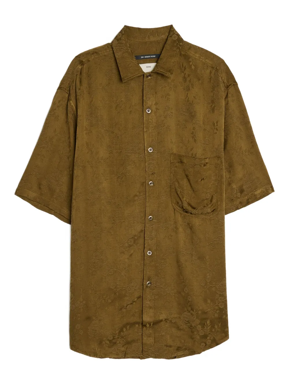 floral-jacquard short-sleeve shirt