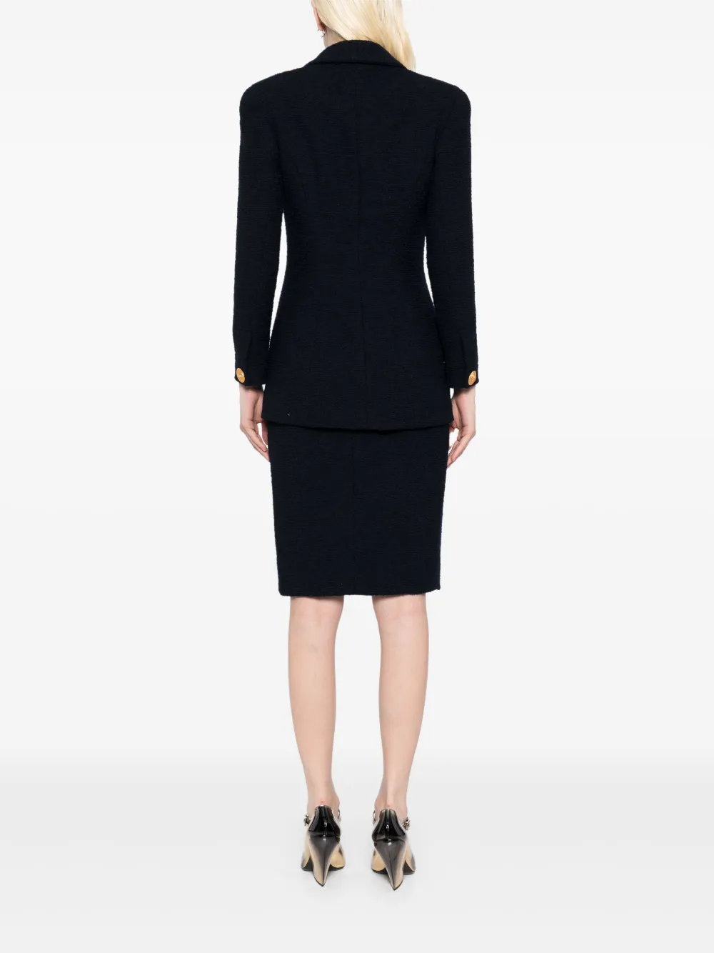 Pre-owned Chanel 1990-2000s Setup Suit Jacket Skirt In Blue