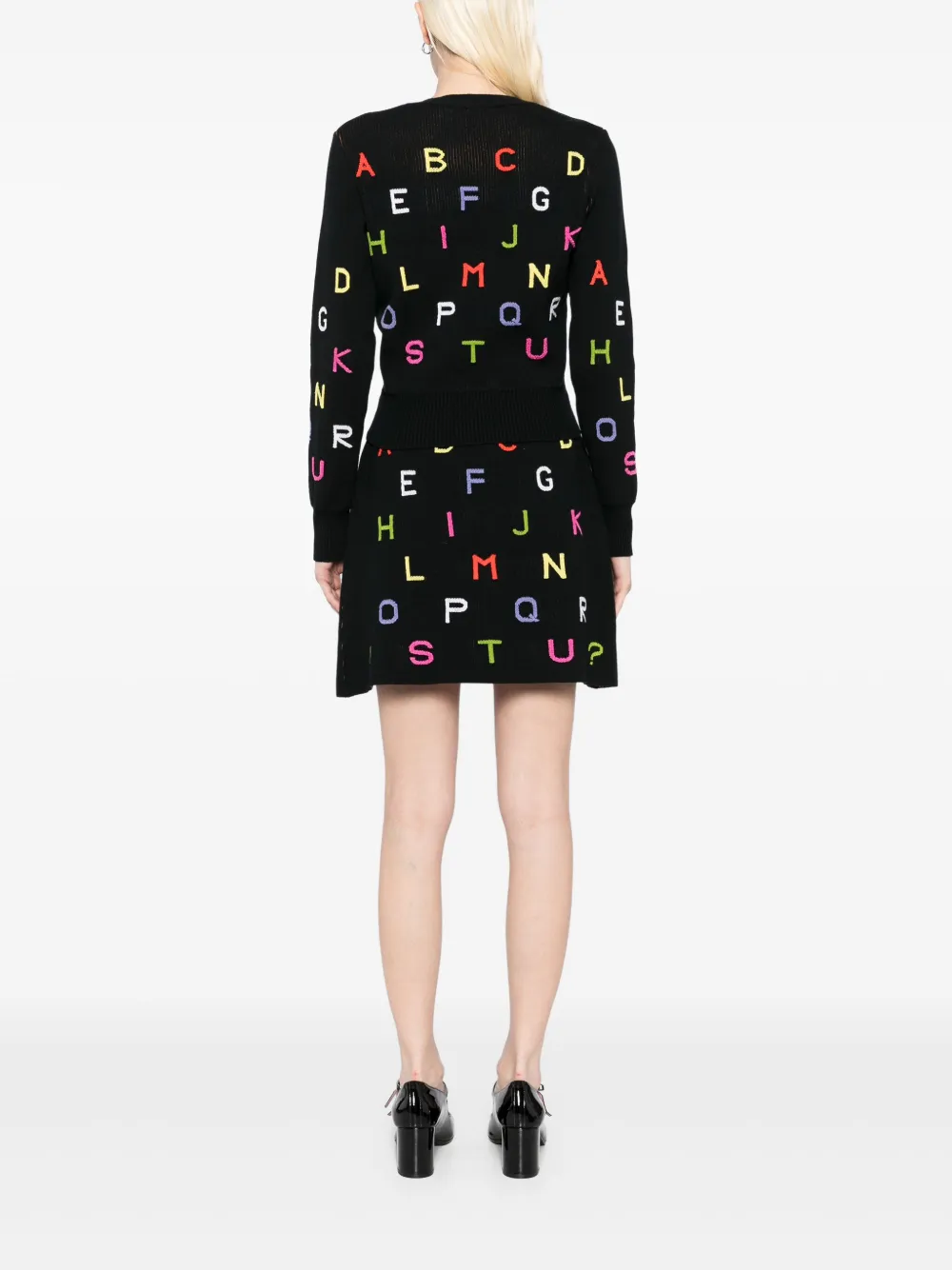 Pre-owned Chanel 2001 Setup Suit Collarless Cardigan Skirt In Black