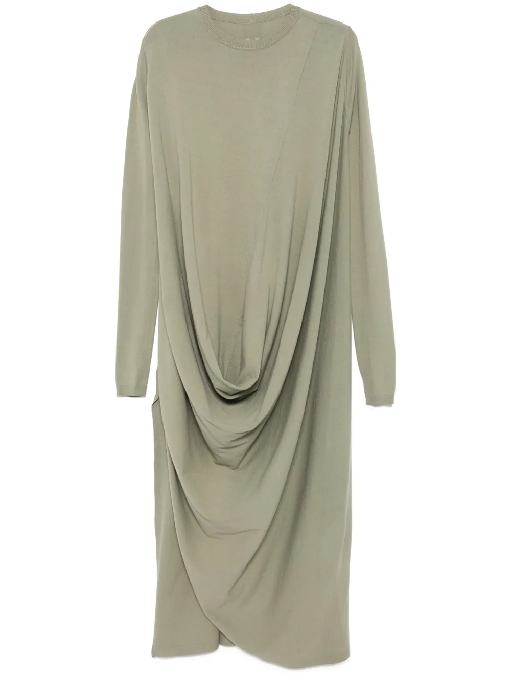 Rick Owens Draped Knitted Dress In Grey