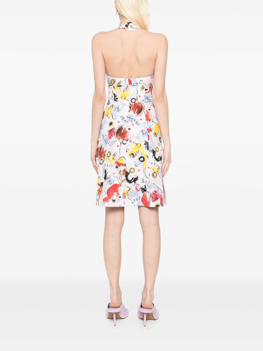 Pre-owned Chanel 1995 Sleeveless Dress In White