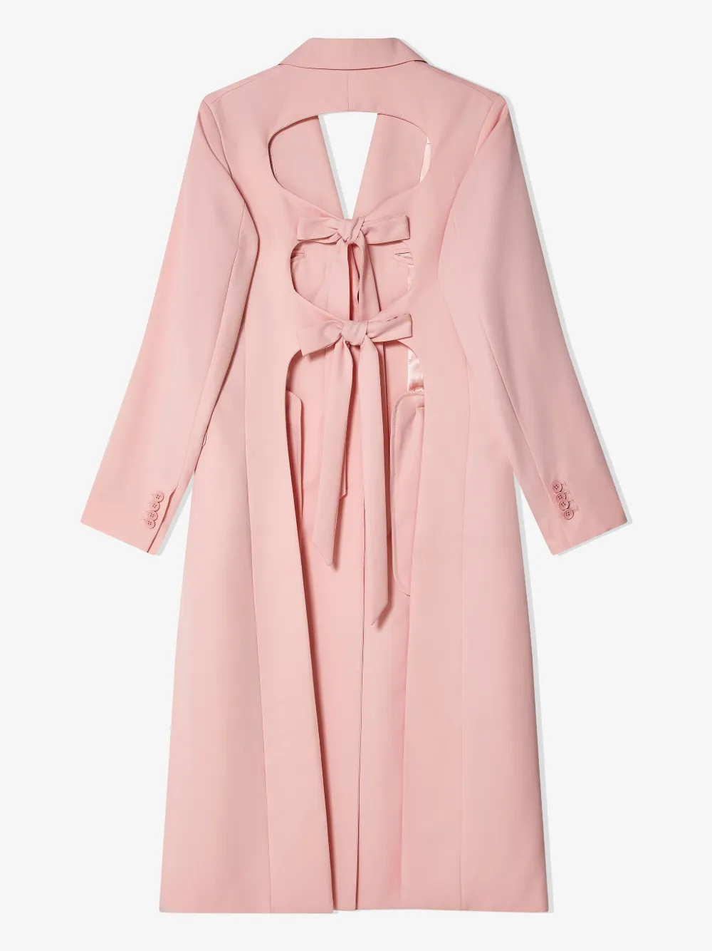 Simone Rocha Cut-out Bow-detail Coat In ピンク