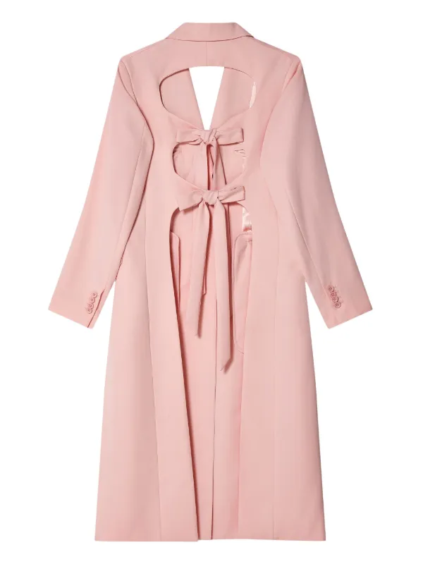 Simone Rocha cut-out bow-detail Coat | Pink | FARFETCH