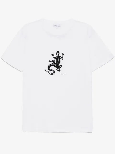 agnès b. t-shirt à motif lézard
