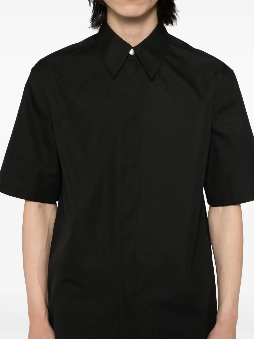 Jil Sander Buttoned Short-sleeved Shirt In Black