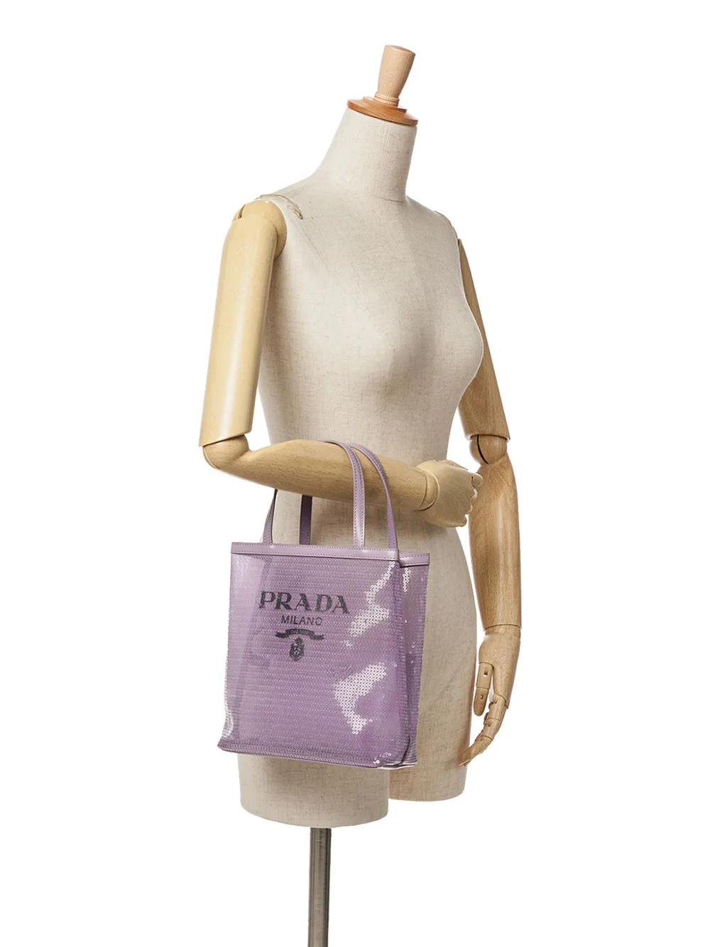 Prada Pre-Owned 2000-2013 kleine mesh shopper met pailletten en logo - Paars