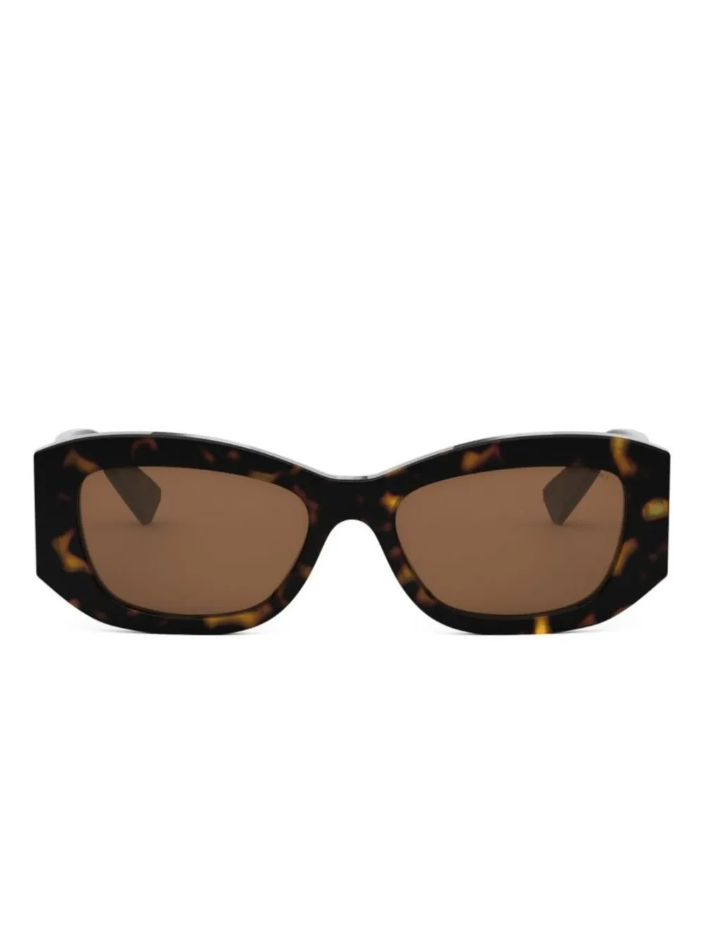 Bvlgari Zonnebril met gegraveerd logo Bruin