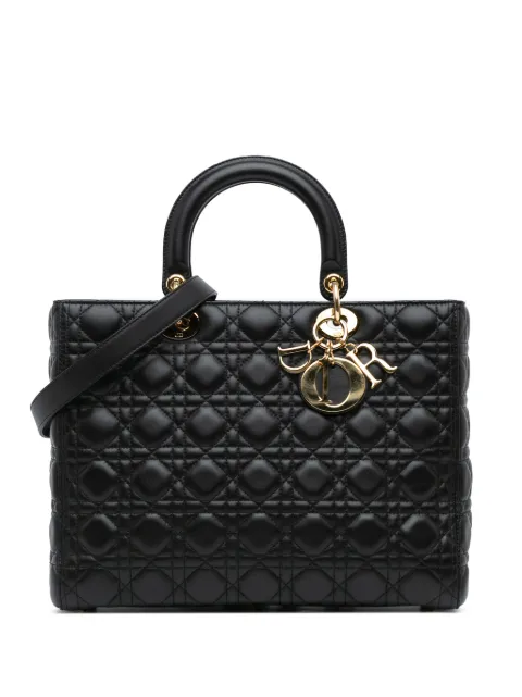 Christian Dior Pre-Owned Borsa a tracolla Lady Dior grande in pelle di agnello con motivo Cannage 2016