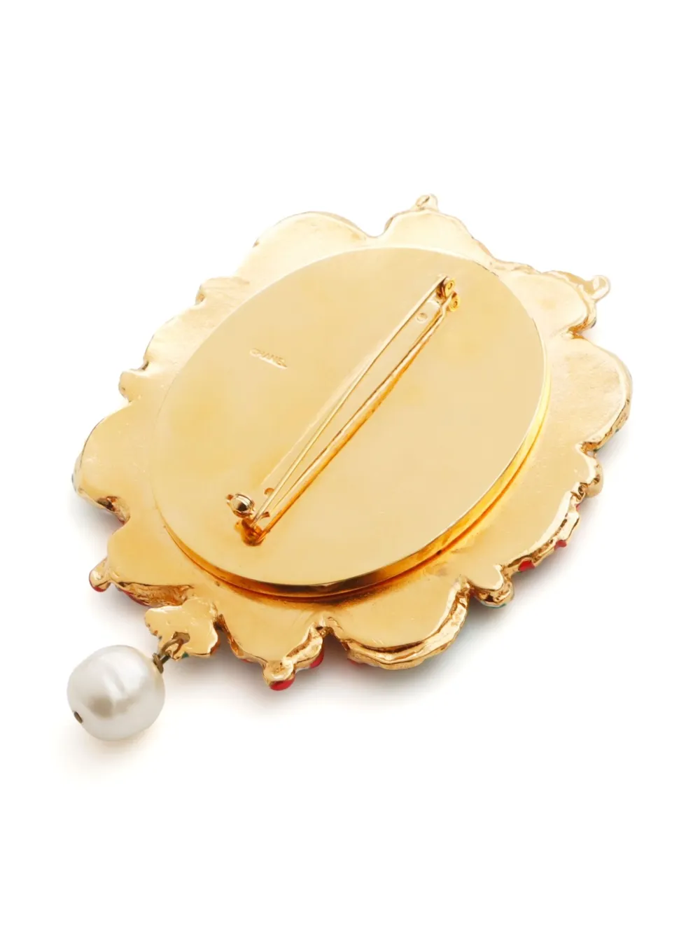 Pre-owned Chanel 1960s Cc Brooch In Gold