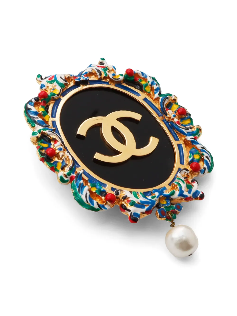 Pre-owned Chanel 1960s Cc Brooch In Gold