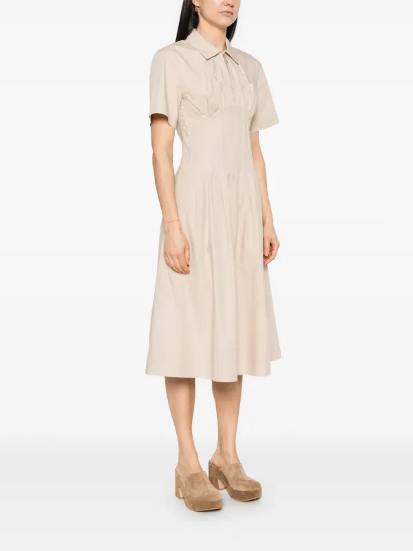 Tory Burch Poplin pleat-waist Dress | Neutrals