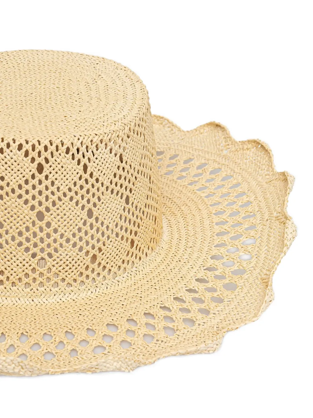 Ruslan Baginskiy cut out-detail straw hat - Beige