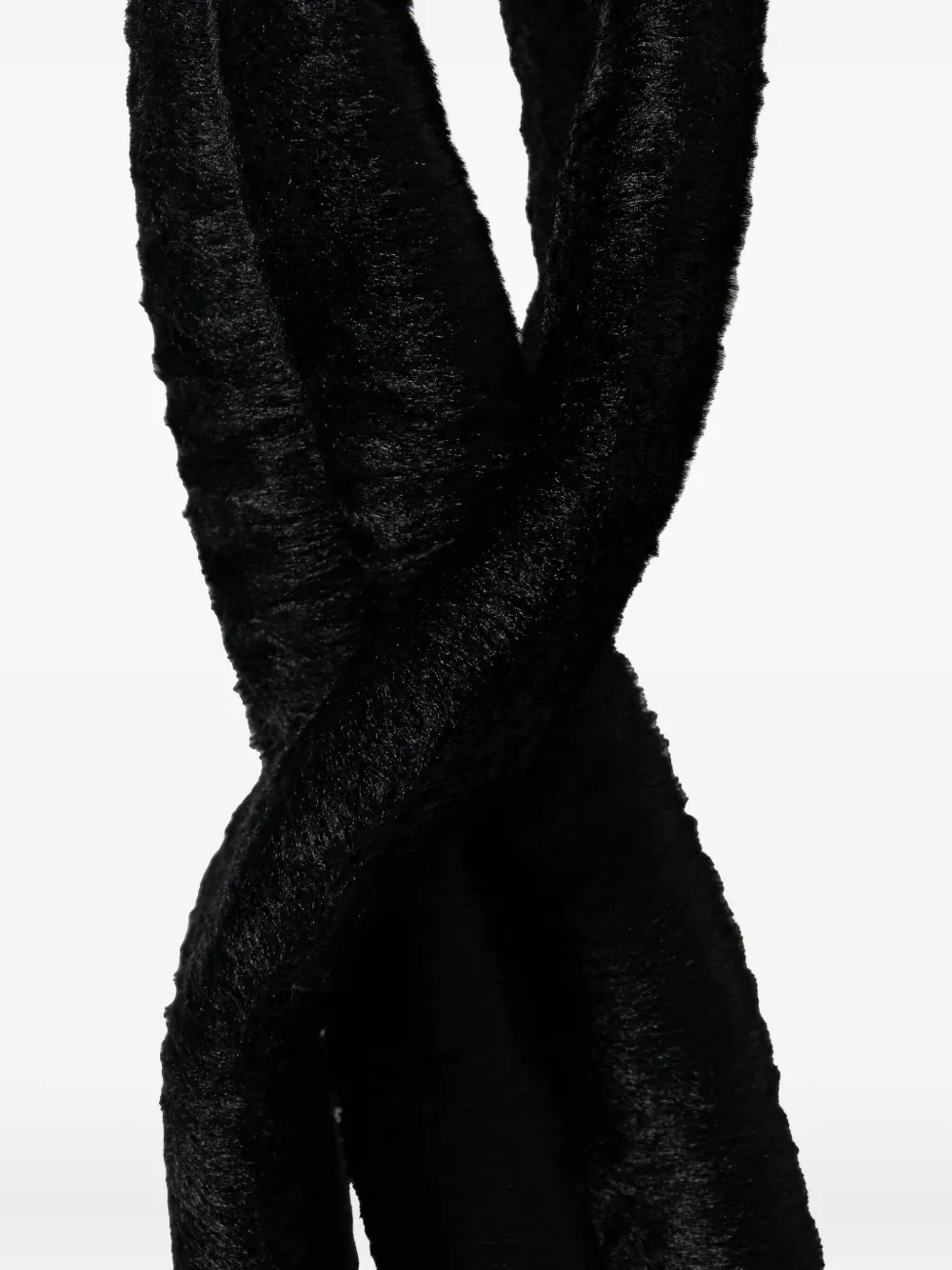 Ruslan Baginskiy shearling scarf - Zwart