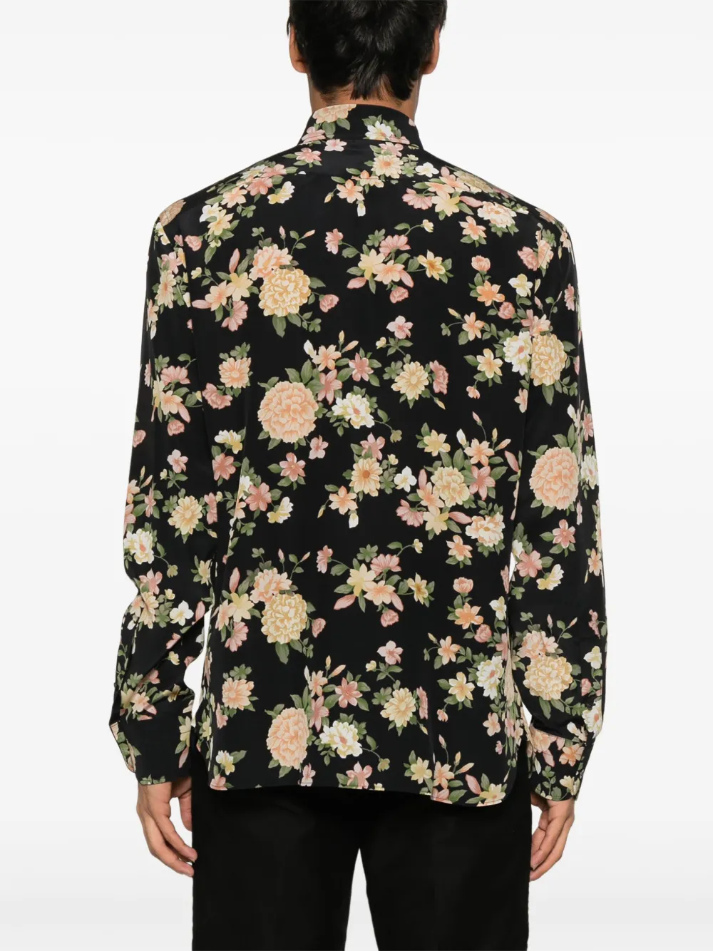 TOM FORD Overhemd met bloemenprint Zwart