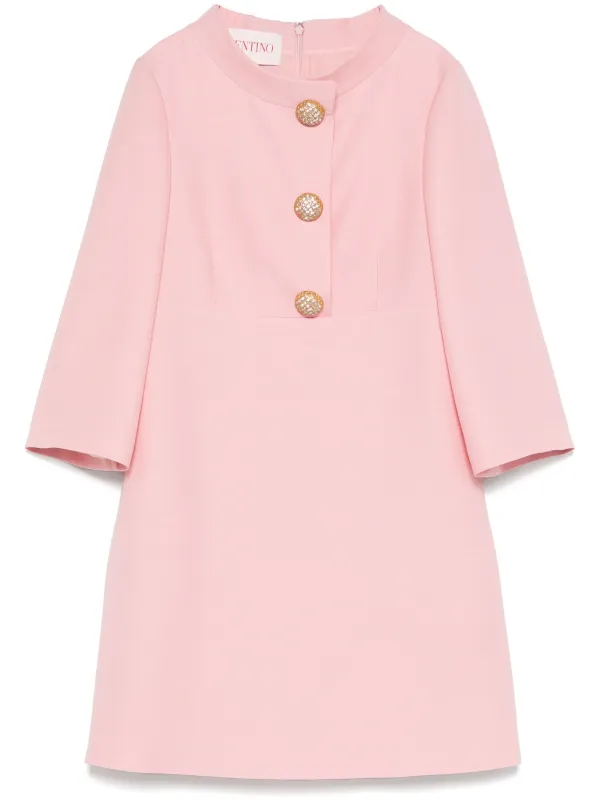 ワンピース Valentino Mini dress Valentino Garavani - - Scalloped One-Shoulder Wool-Silk Mini