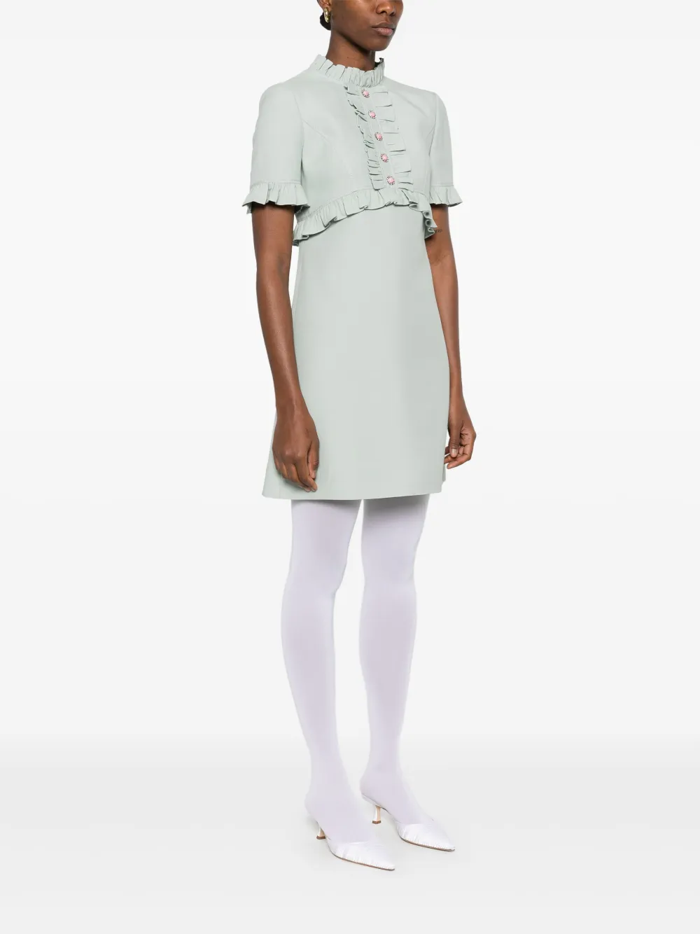 Valentino Garavani Mini-jurk met ruches Groen