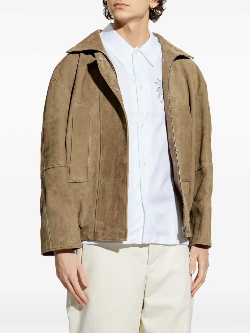 Jacquemus Le Ciro leren jack - Beige