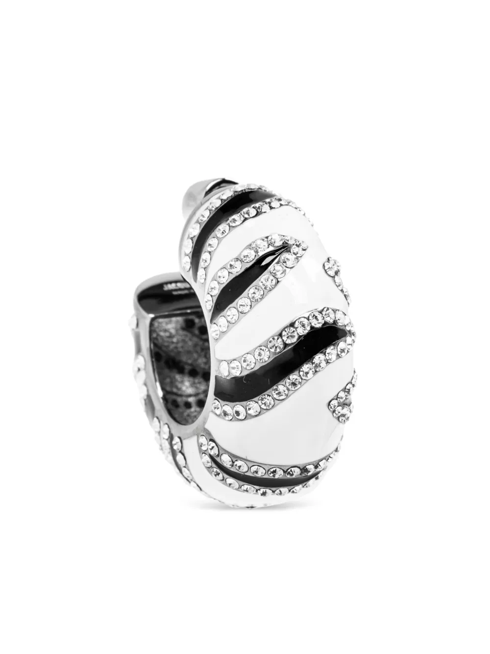 Jacquemus The Zebra Hoop Earrings With Rhinestones In Black