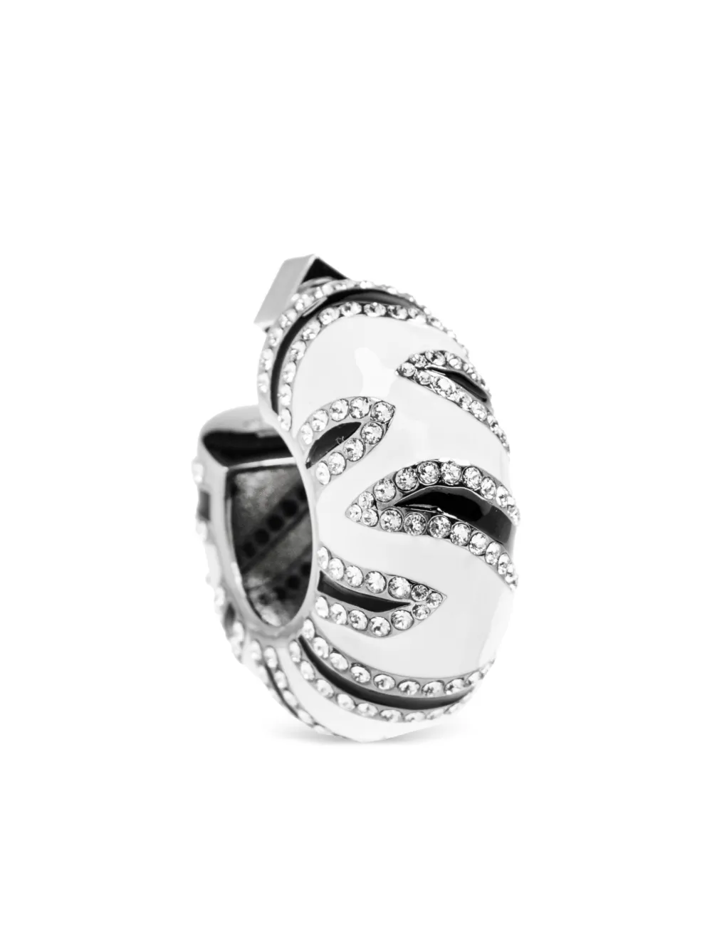 Jacquemus The Zebra Hoop Earrings With Rhinestones In Black