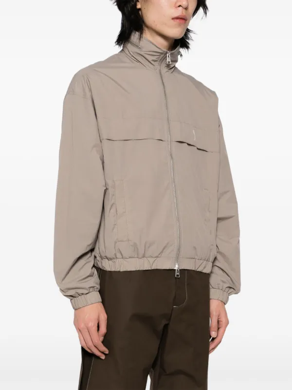 AMI Paris logo-print Windbreaker | Brown | FARFETCH
