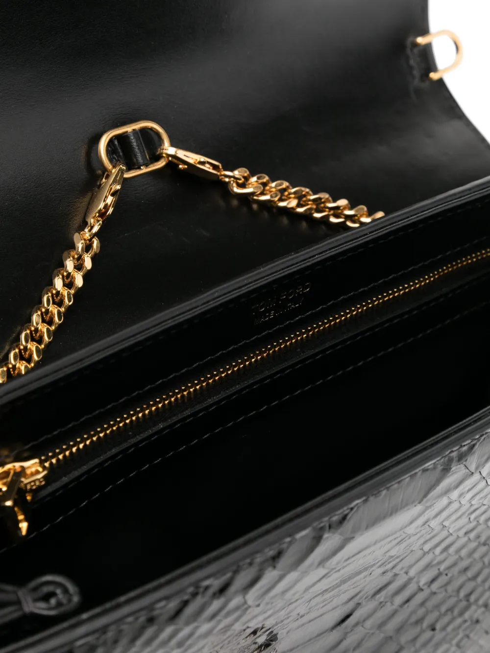 TOM FORD Leren schoudertas Zwart