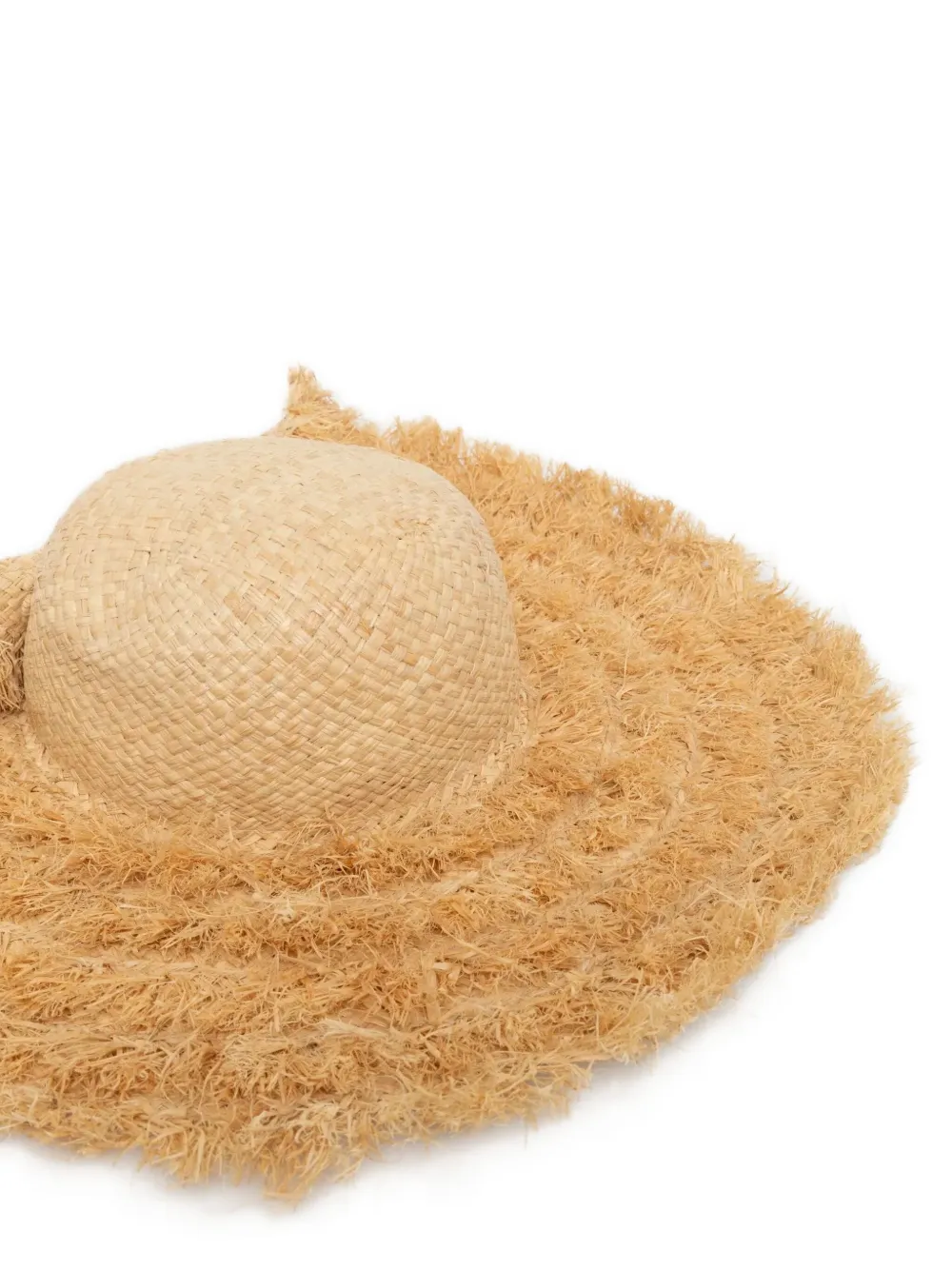 Ruslan Baginskiy fringed straw hat - Beige