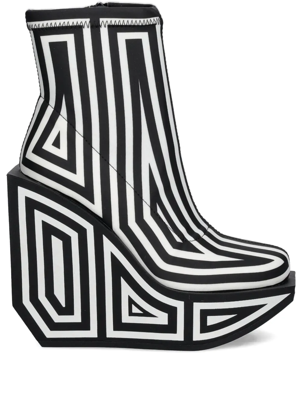 United Nude Striped-print Wedge Ankle Boot In Multi