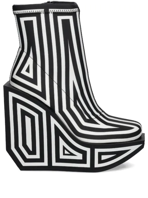United Nude striped-print wedge ankle boots