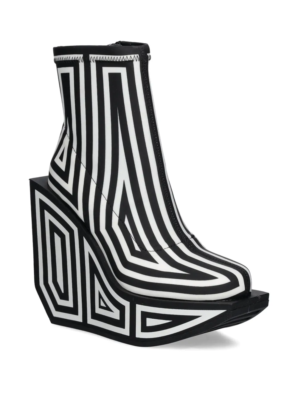 United Nude striped-print wedge ankle boot Zwart