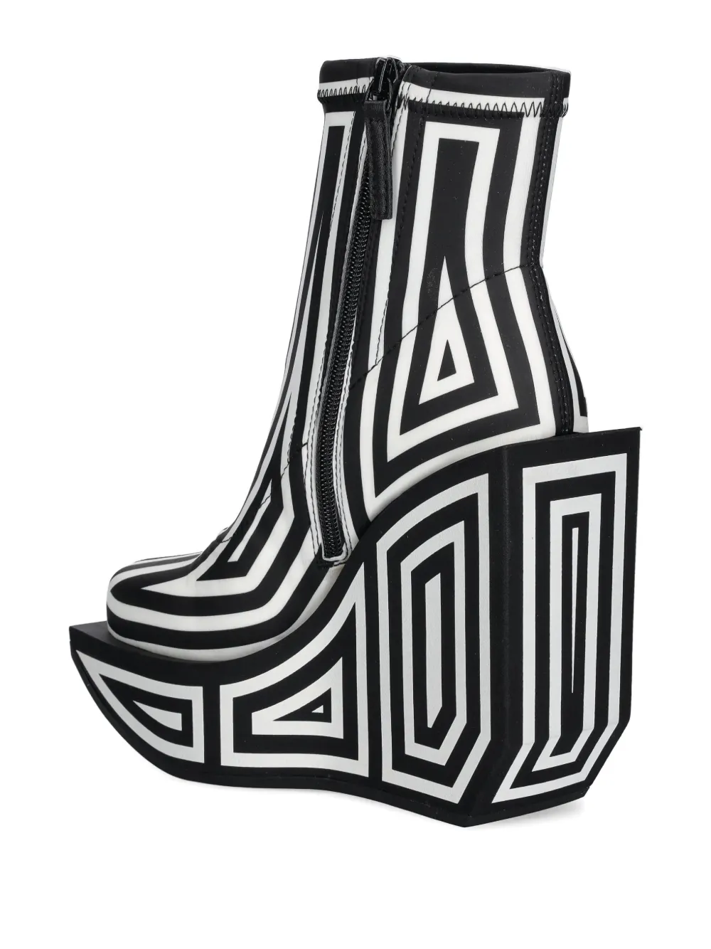 United Nude striped-print wedge ankle boot Zwart