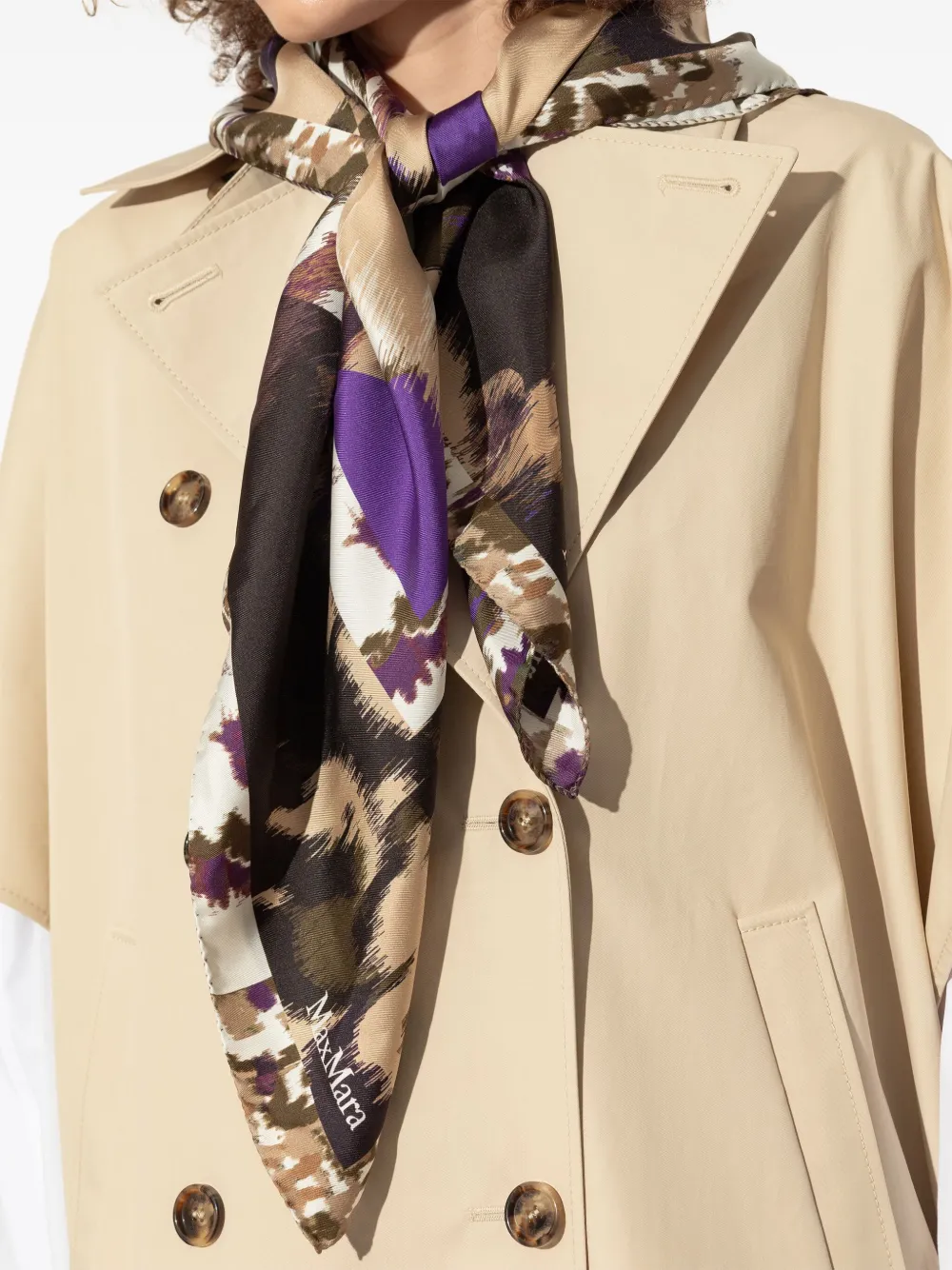 Max Mara Carre Scarf In Multi