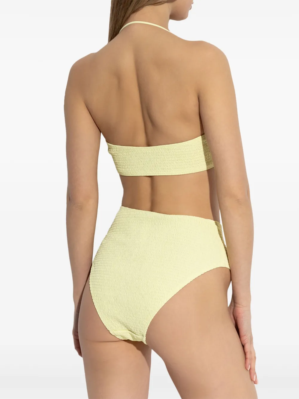 Tory Burch Shirred Bandeau Bikini Top In Yellow