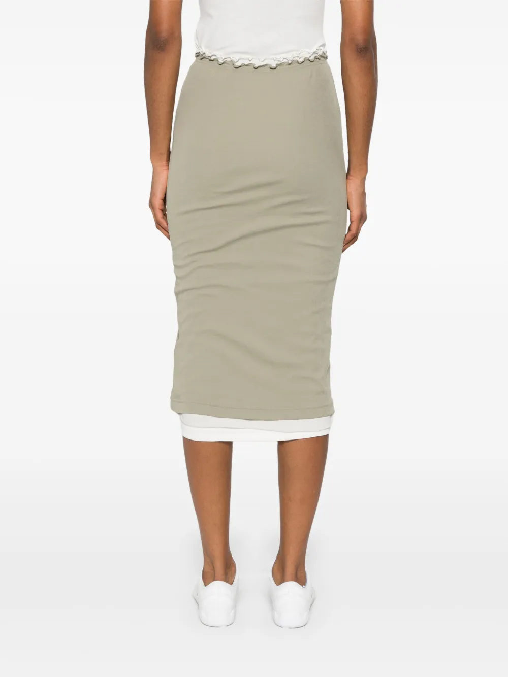 Jil Sander Katoenen midi-rok Wit