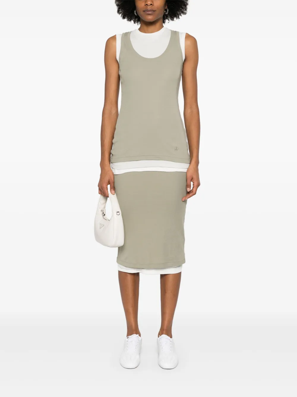 Jil Sander + cotton midi skirt - Wit