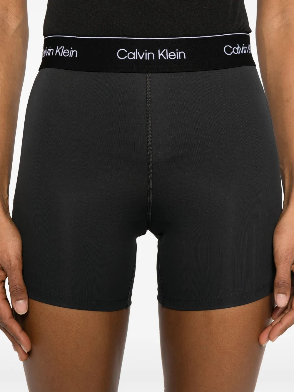 Calvin Klein Compressieshorts met logoband Zwart