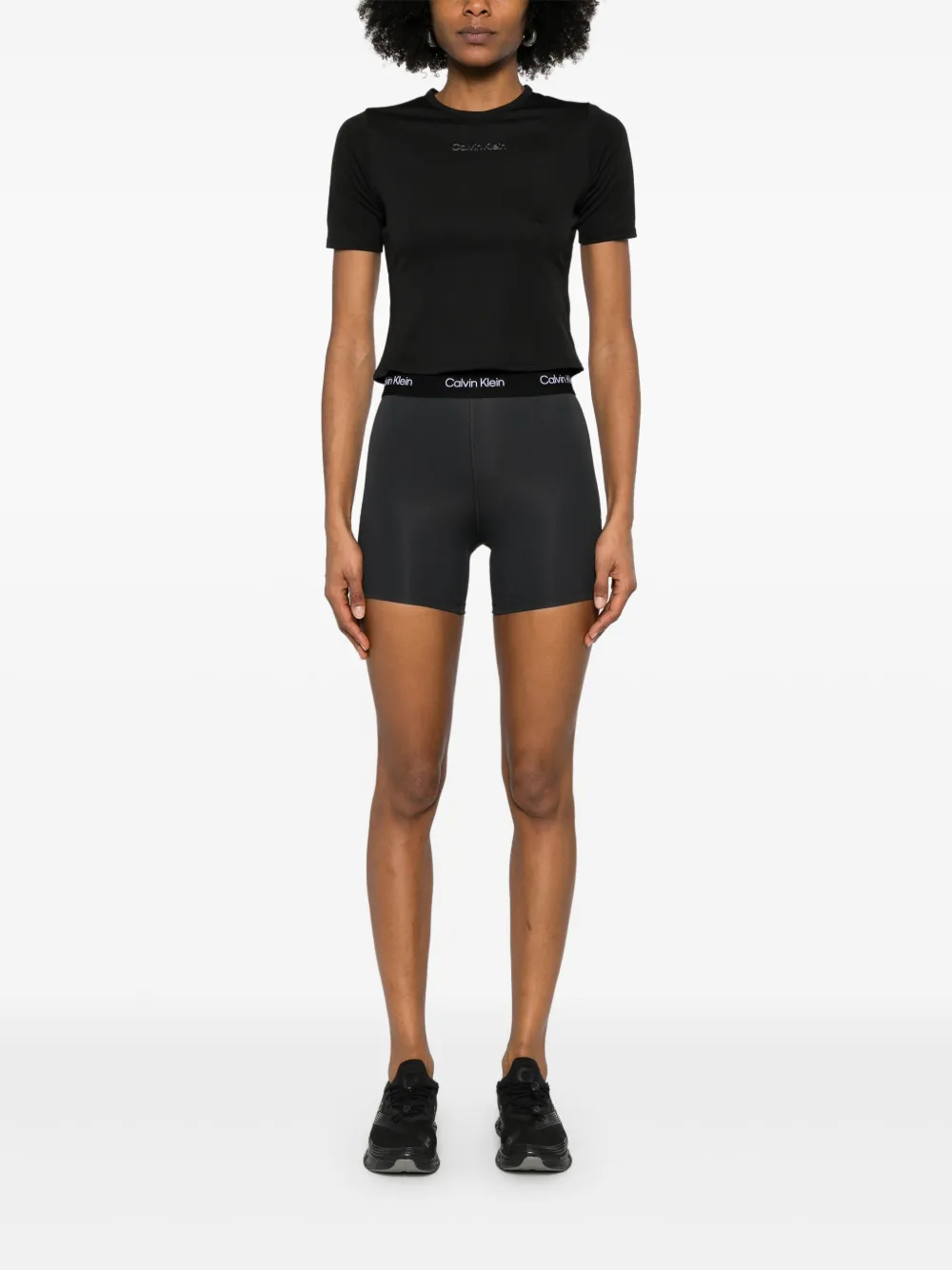 Calvin Klein Compressieshorts met logoband - Zwart